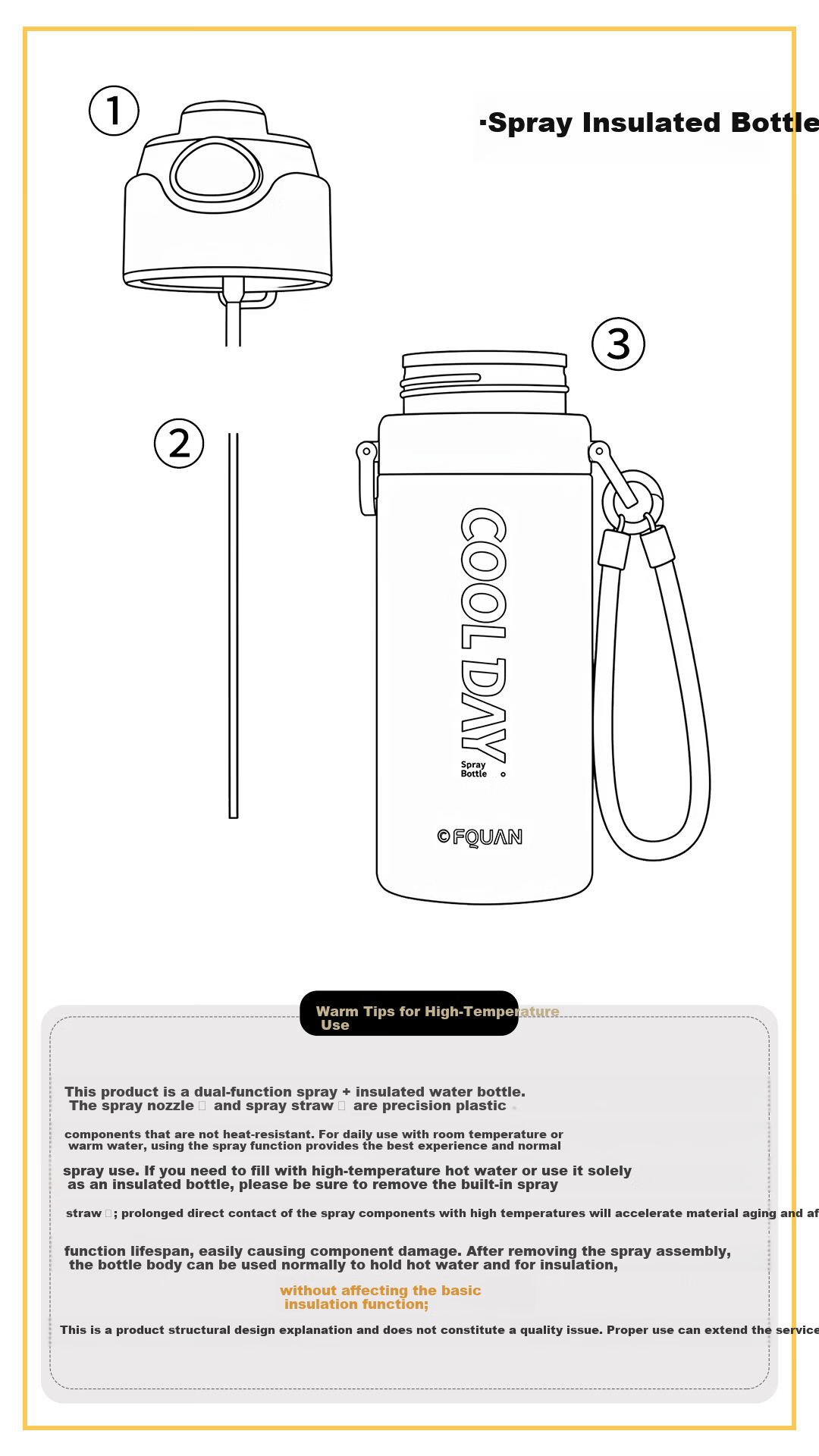 Fuquan Spray Sports Insulated Water Bottle for Children and Students Summer 316L Large Capacity Water Bottle with Spray Function 7