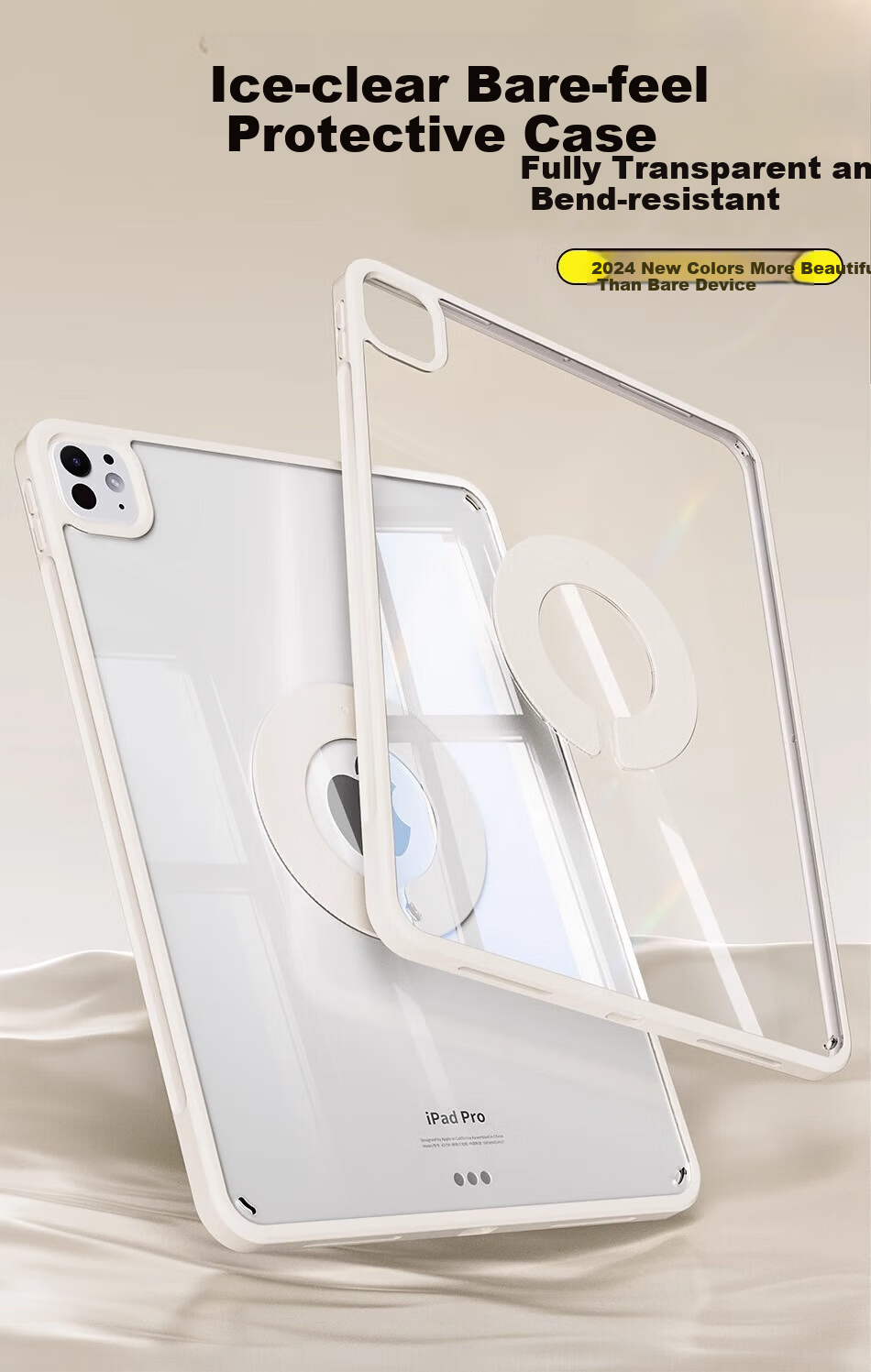 RBP Compatible IPad 11 Protective Case, A16 Universal 10th Generation Tablet Cover, Full Protection Shockproof, 720° Rotating Magnetic Detachable Anti-Bend Acrylic Side Pen Holder - White 3