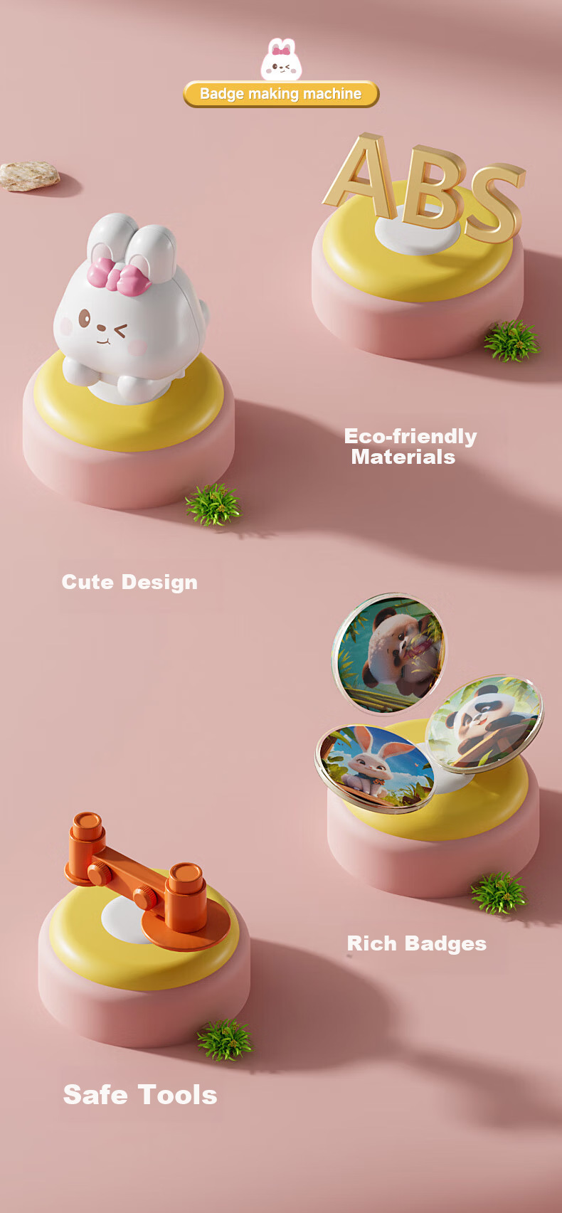 Luoli Children's Toy Guka Set DIY Handmade 10 Sticker Machine Birthday Gift for Girls Ages 3-6 2