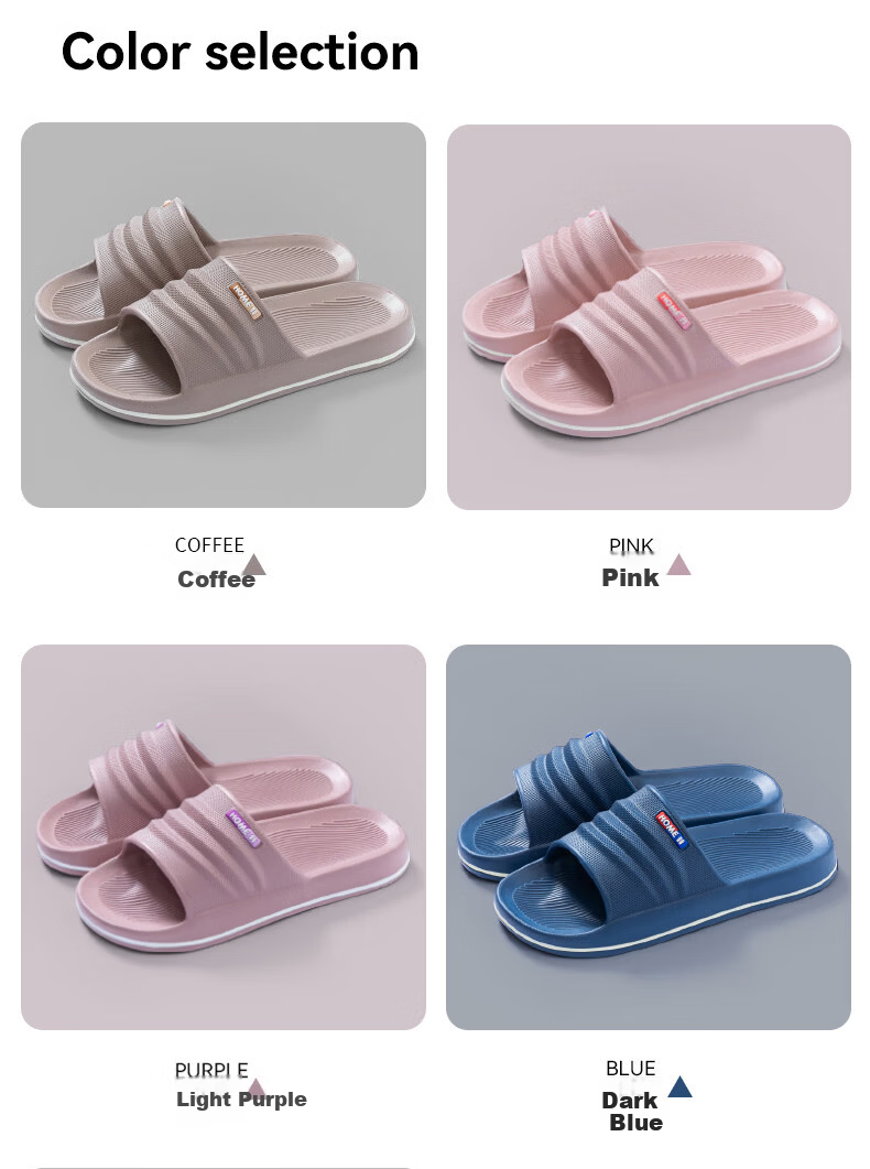 OHMYK Non-Slip Slippers for Men Summer Outdoor Indoor Bathroom Thick Sole EVA Sandals for Women Pink Size 36-37 5