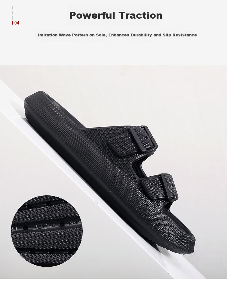 GUOLUOFEI Summer Men's Outdoor Thick Sole Slip-On Anti-Slip Beach Sandals Black Size 42-43 7