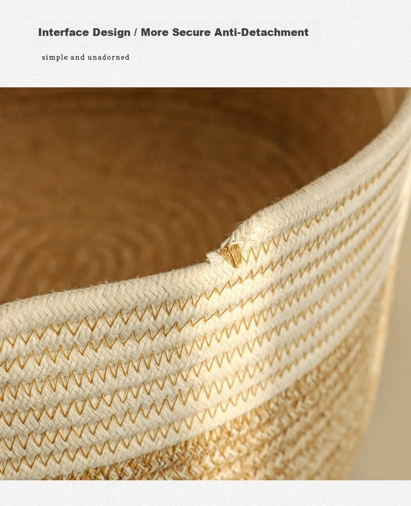 Yuanben Handmade Cotton Rope Woven Storage Basket for Bedside Cabinet, Multi-Purpose Organizer for Snacks, Toys, Clothes, Home Use 18
