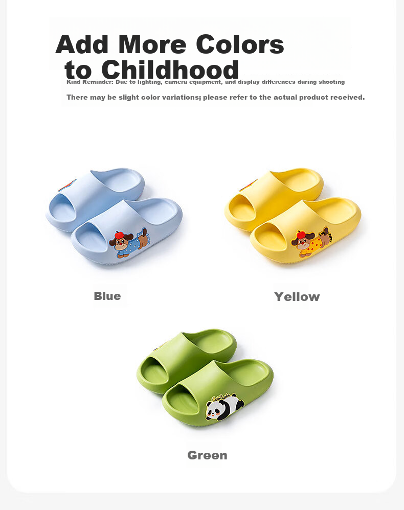 Pig Daddy Kids Slippers Boys Girls Indoor Home Bathroom Non-Slip Summer Sandals Yellow Size 22 2026 New Model 8
