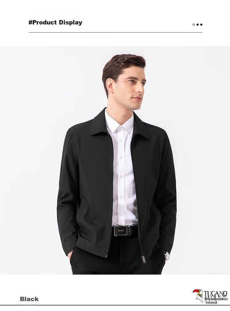 TUCANO Men's Autumn Business Turn-Down Collar Executive Jacket Coat for Officials and Fathers 5