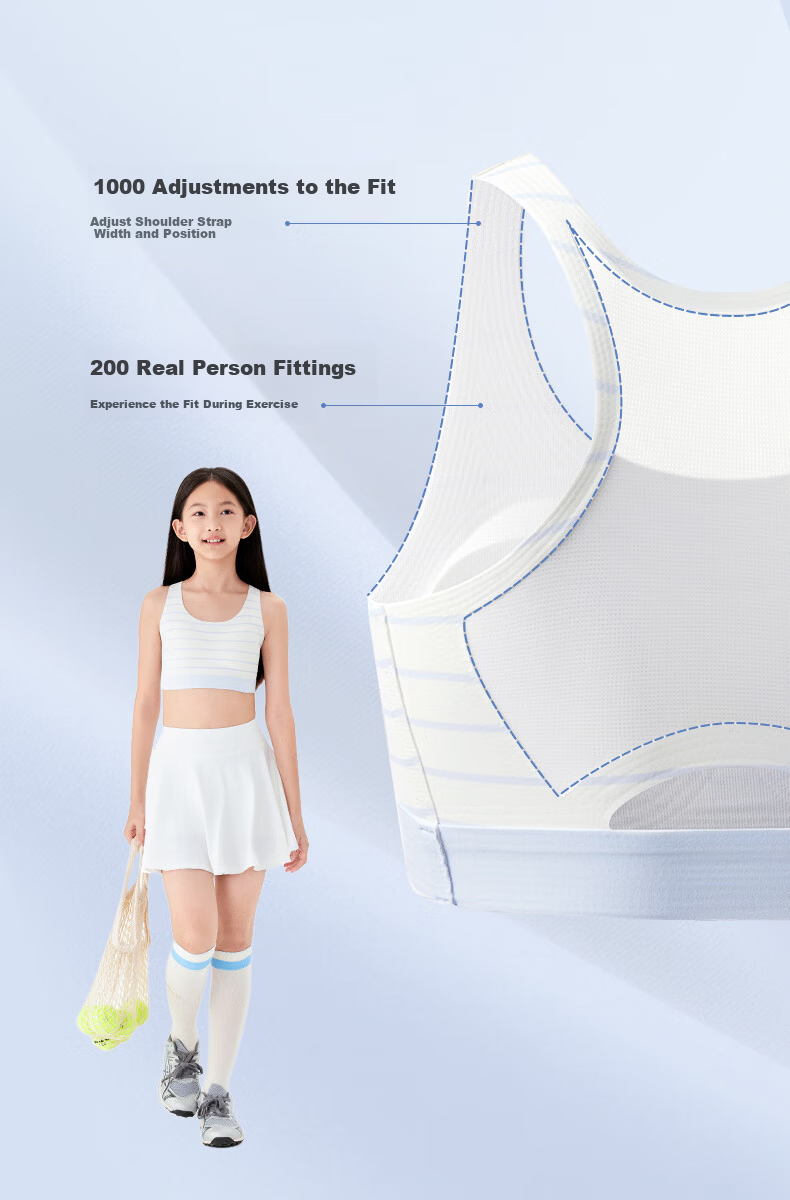 Like UU, Girls' Physical Education Sports Bra, Girls' Puberty Underwear, Children's Underwear, Student Middle School Vest-Style Girls' Brassiere 8