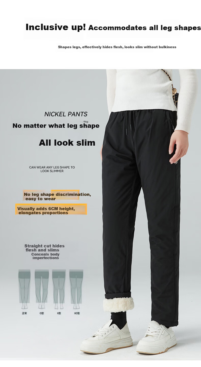 LangSha Women's -30°C Fleece-Lined Lamb Wool Ski Pants Windproof Thick Thermal Snow Pants for Northeast Snow Region 5