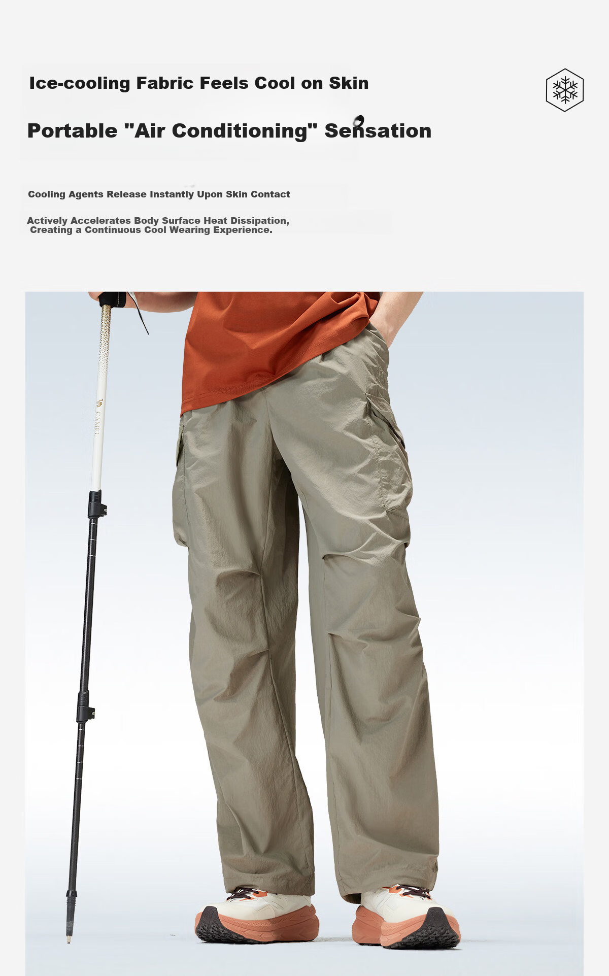 CAMEL Outdoor Quick-Dry Tactical Pants for Men 26 Spring Summer Cool Breathable Moisture-Wicking Sun-Protective Hiking Mountaineering Work Pants 3