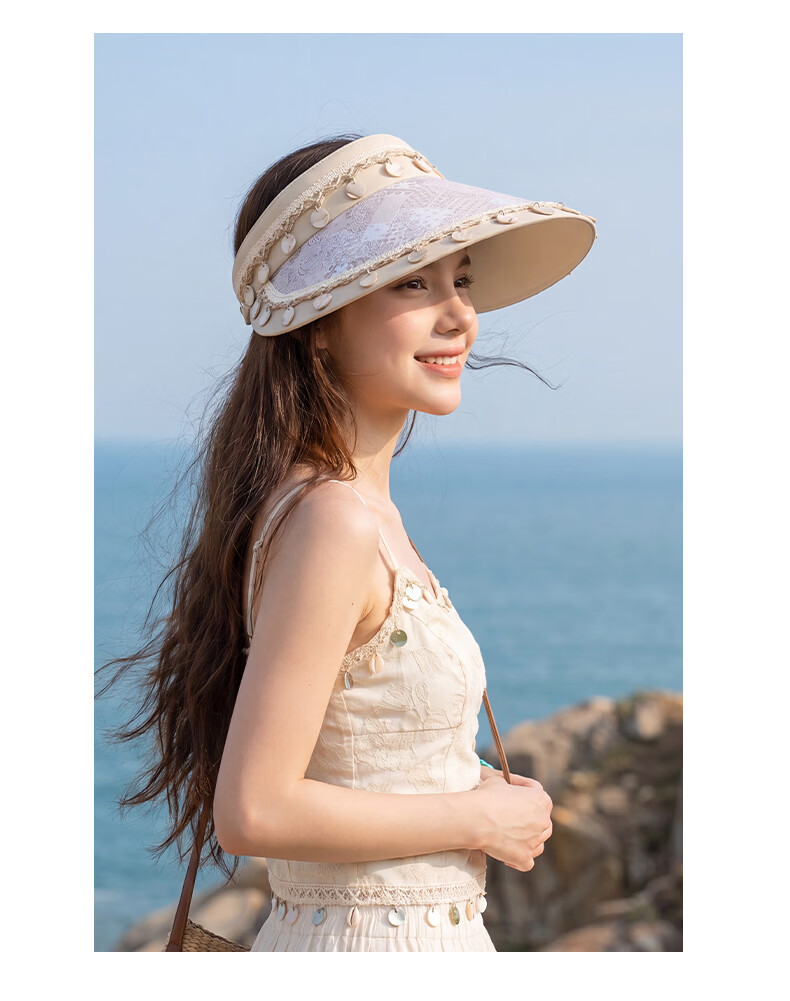 CACUSS Large Brim Sun Hat for Women Summer UV Protection Outdoor Open Top Vacation Sun Hat Floral Brown 8