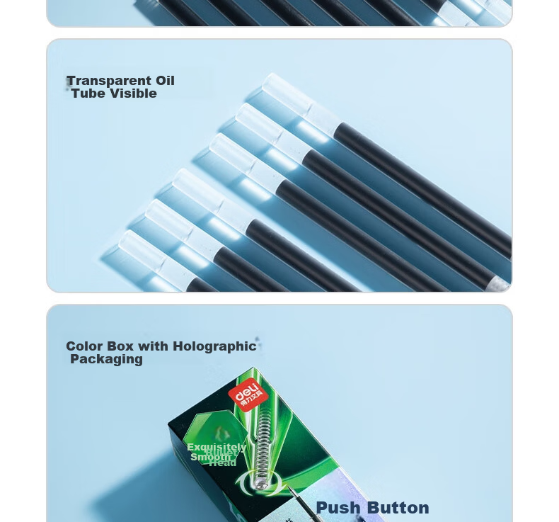 Deli 0.5 Smooth Retractable Gel Pen Refills for Students, Compatible with S01/S08/1008/K35 and G-5, Black Bullet Tip, 20 Pieces/Box SE800 9
