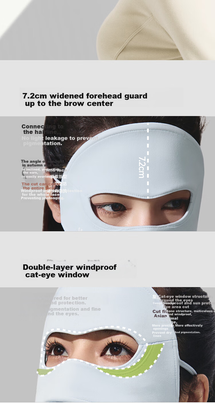 Beneunder Women's Windproof Face Mask Winter Sun Protection Cycling Face Cover High-Value Anti-Dryness Mask 25