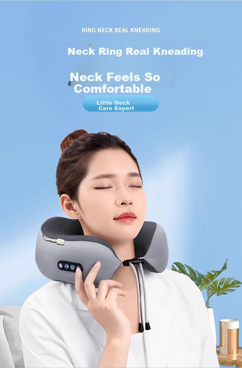 Yuzhaolin Electric Massage U-Shaped Pillow Nap Pillow Travel Neck Pillow Portable for Airplane and High-Speed Rail Neck Support Cushion 2