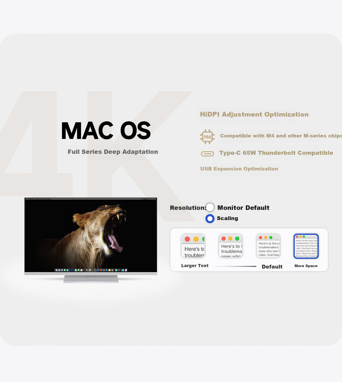 IPlaoe 32-inch 4K 144Hz Gaming Monitor Design Color Grading Editing 10bit High Color Gamut Computer External IPS Screen LG Panel High Contrast Type-C P320/pro 6