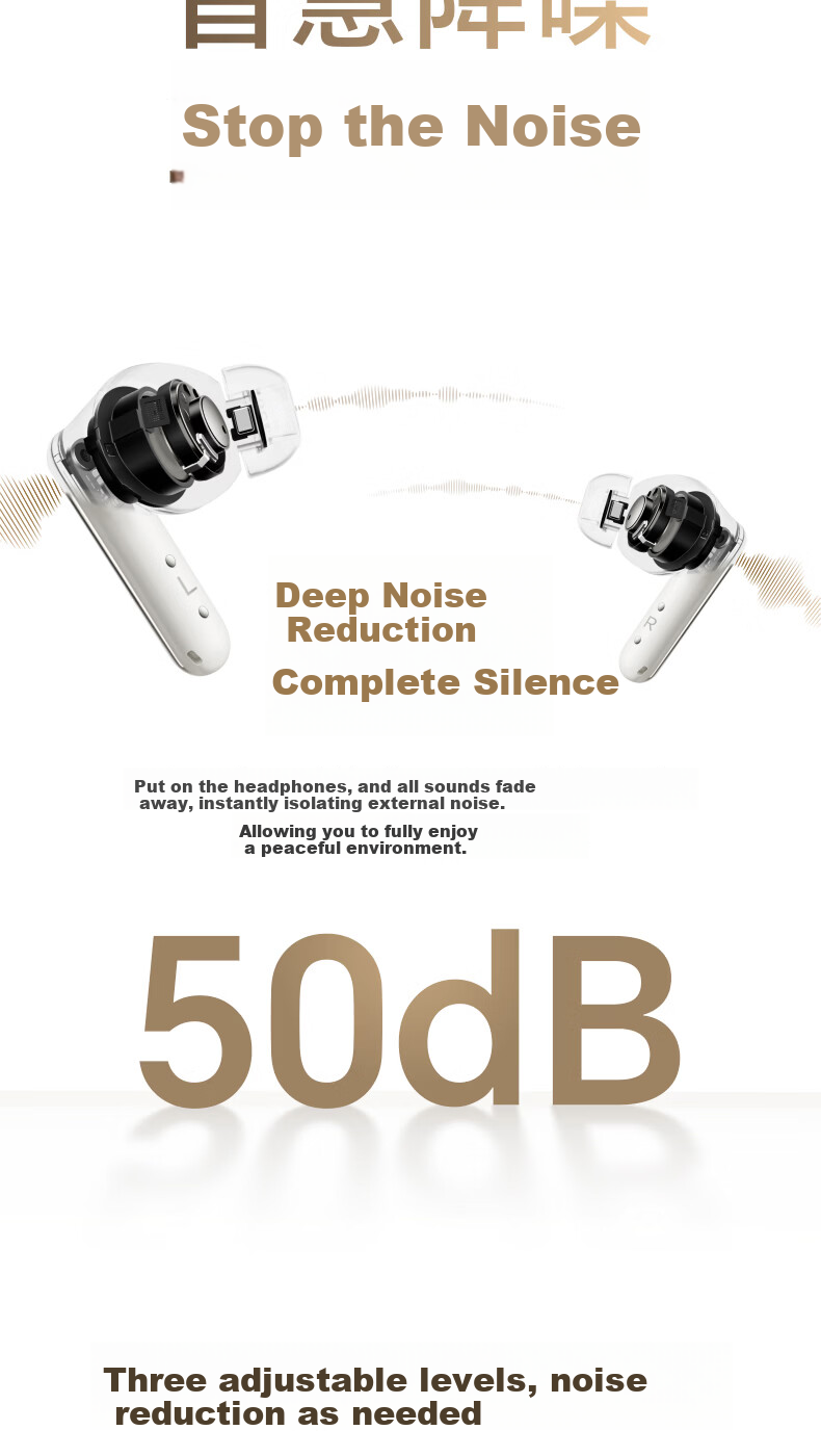 HONOR Earbuds4 Bluetooth Wireless In-Ear Earphones Active Noise Cancelling Running Sports Gaming Music Headphones Long Battery Life New Black Gift 9