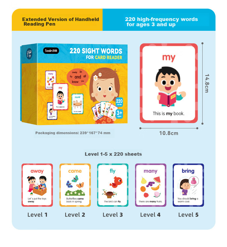 Shalin Saalin Early Childhood English Enlightenment TPR Action Instruction Cards, Interactive Flashcards for English Vocabulary, Early Education for Childre 20