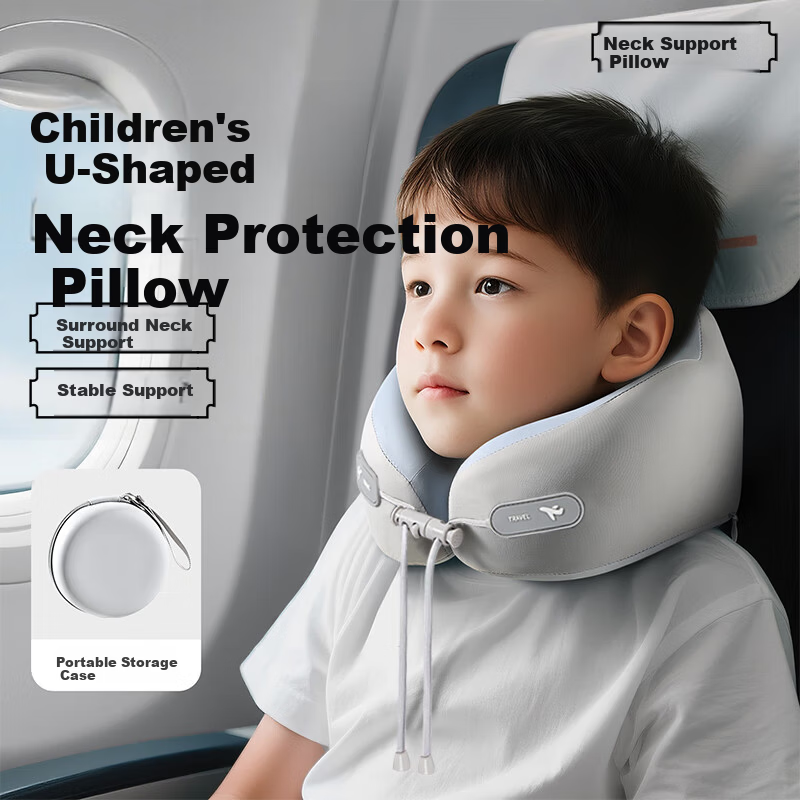 Ousen Kids U-Shaped Travel Neck Pillow Memory Foam Baby Car High-Speed Train Airplane Sleep Neck Support Cushion