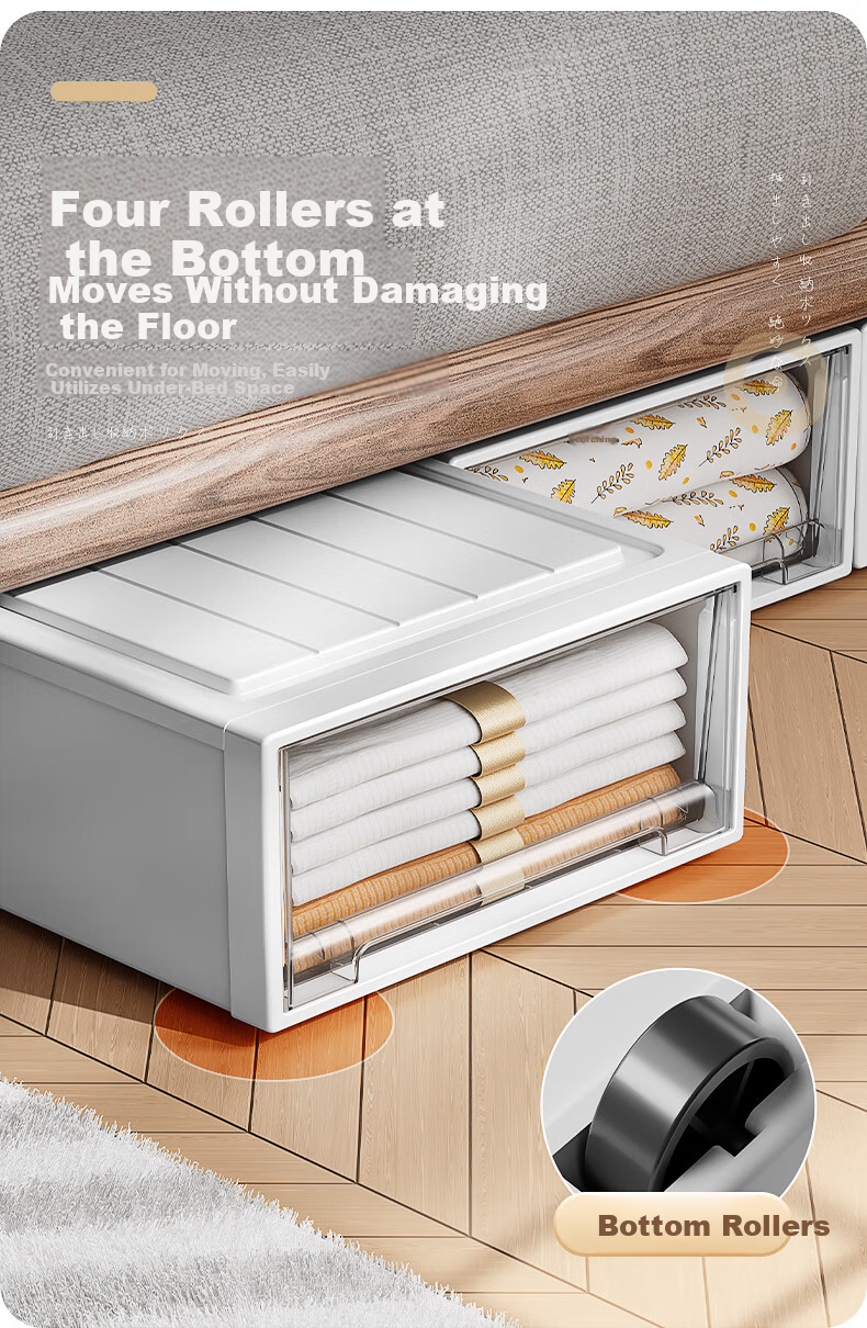 Jiabangshou Storage Box, Drawer-Style Organizer Cabinet, Closet Storage Container, [40*29.5*16.5], Single Unit 11
