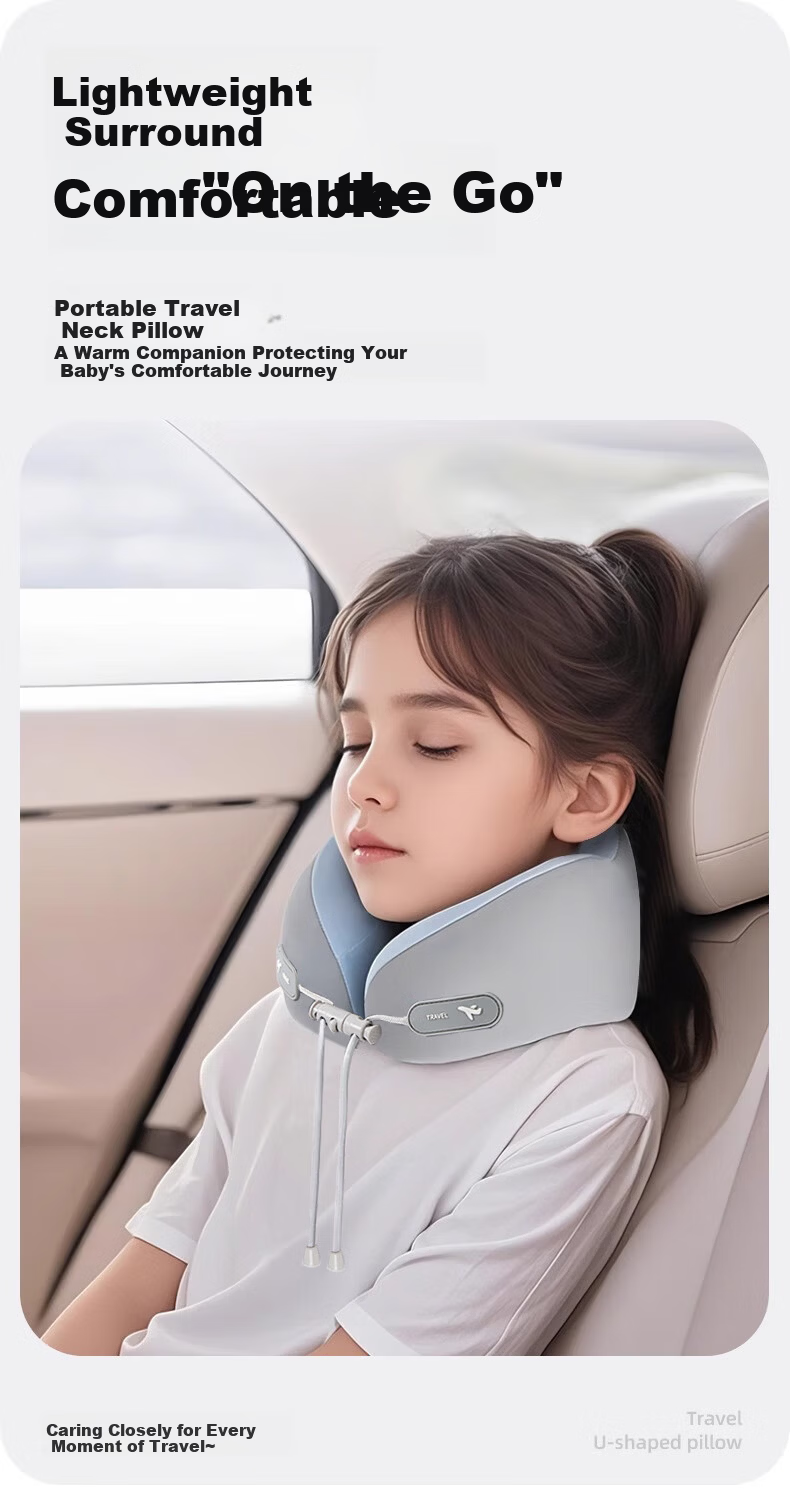 Ousen Kids U-Shaped Travel Neck Pillow Memory Foam Baby Car High-Speed Train Airplane Sleep Neck Support Cushion 1