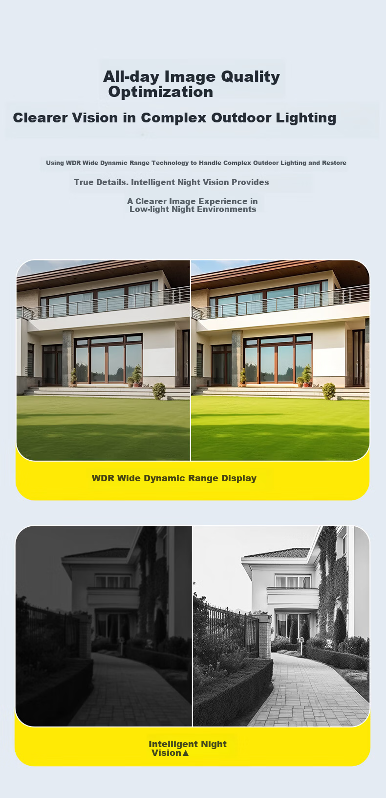 Tuqiang Wireless Battery-Powered WiFi Outdoor Home Security Camera, No Wiring, Rechargeable, Long Standby, No Drilling, Entrance Doorway Monitoring 30