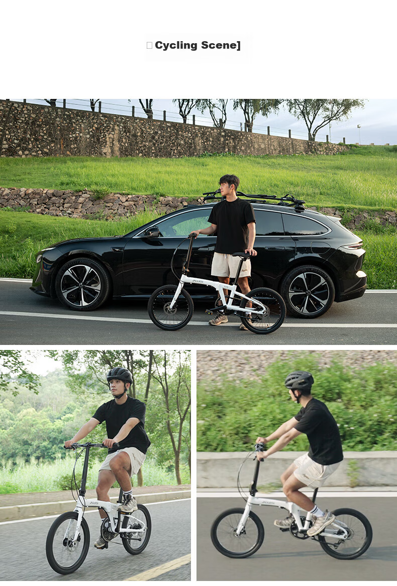 XDS Folding Bicycle W5 Aluminum Frame 20-inch 6-Speed Portable Unisex Bike Moonlight White 5