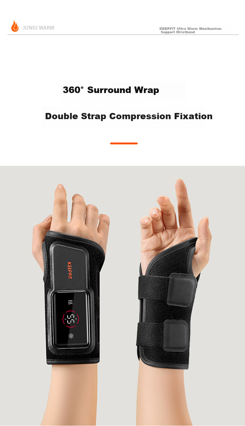 Kepufi Wrist Brace Heat Therapy Tendon Sheath Moxibustion Massage Device Wrist Support Joint Heating Instrument Practical Mother's Day Women's Birthday Gift WB01 Double 14