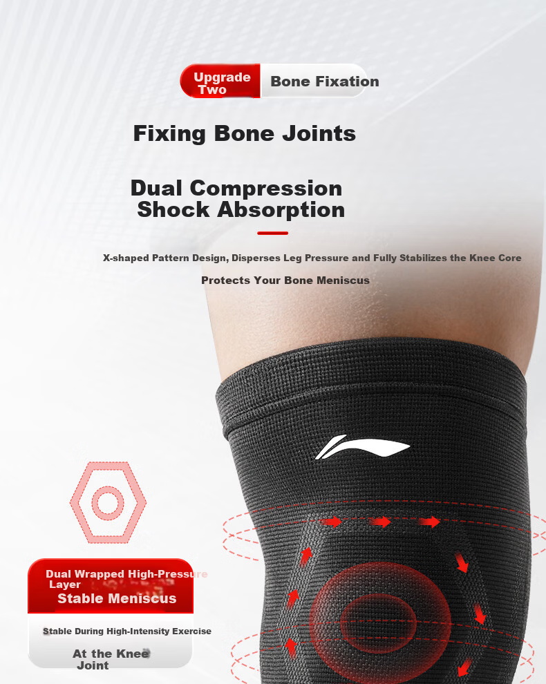 Li-Ning Knee Brace Sports Summer Thin Men Women Running Meniscus Injury Joint Cold Legs Mountaineering Basketball Badminton Special 11