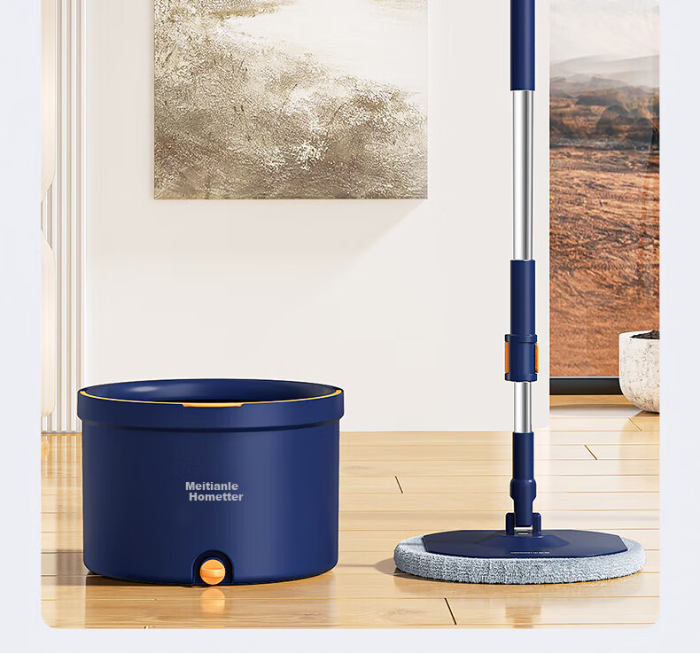 HoMettler Clean and Dirty Separation Spin Mop with 2 Mop Heads, Hands-Free Flat Mop with Bucket Set for Home Use 2026 6