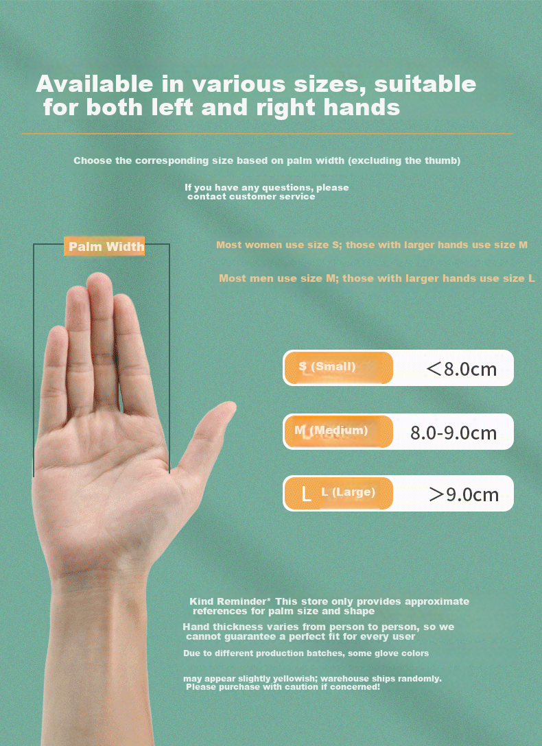 Yibei Extended Disposable PVC Gloves for Dishwashing, Baking, Kneading, Cleaning Household Use, Upgraded Pack of 100, Size L 9