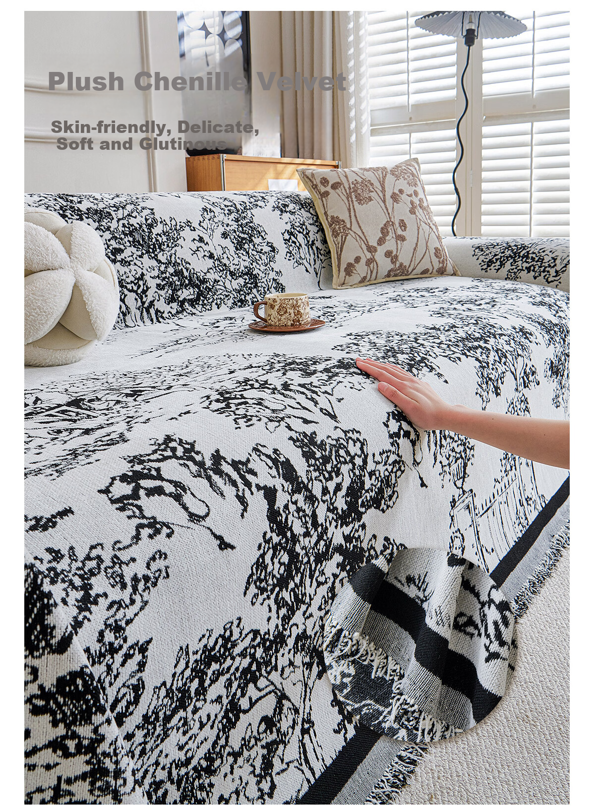 Saint Valentine Chenille Sofa Cover Premium Four-Season Universal Sofa Pad Cloth Single Piece 180*130cm 4