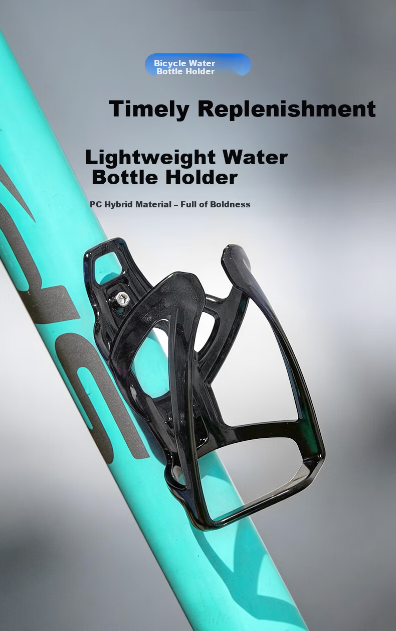 Huangchi Bicycle Water Bottle Cage Colorful Road Mountain Bike Cup Holder Cycling Mount Accessory [Black Red] 1