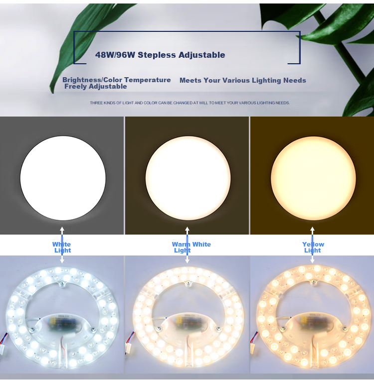 ROLin LED Ceiling Light Core, Full Spectrum LED Light Strip, Can Replace Light Panel, Light Source Module, 40cm 50W, Three-Color Dimming 5
