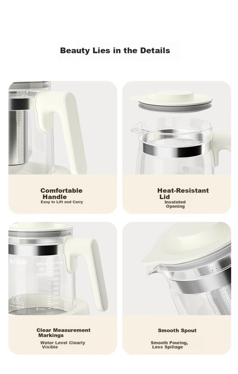 Ankale Full Glass 0 Glue 0 Coating 0 Seam Electric Ceramic Health Pot Stewing Integrated Multifunction Fully Automatic Constant Temperature Pure Glass Baby Milk Warmer 24-Hour Insulation AJL-DT02 20