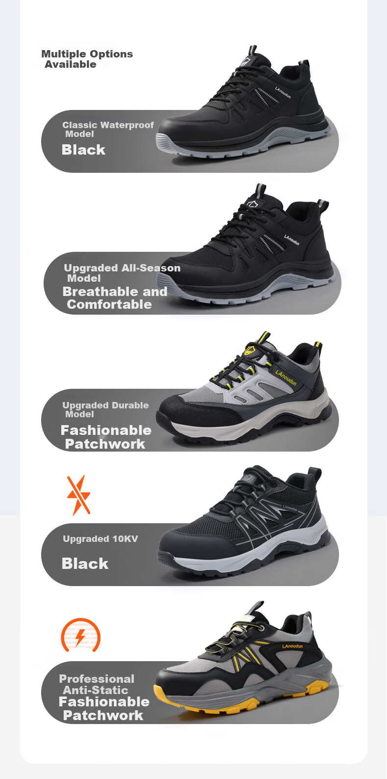 Blue Owl Shield Men's Anti-Static Labor Protection Shoes Gas Station Steel Toe Anti-Smash Puncture-Resistant Lightweight Safety Work Shoes D299A Size 40 11
