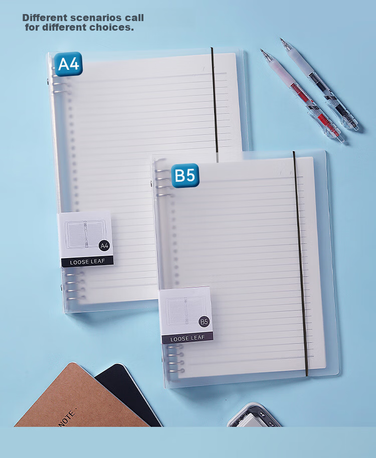 JD Jingzao B5 60-Sheet 26-Hole Loose-Leaf Notebook Spiral Notebook Detachable Transparent Lined Paper Study Review Organizer 3