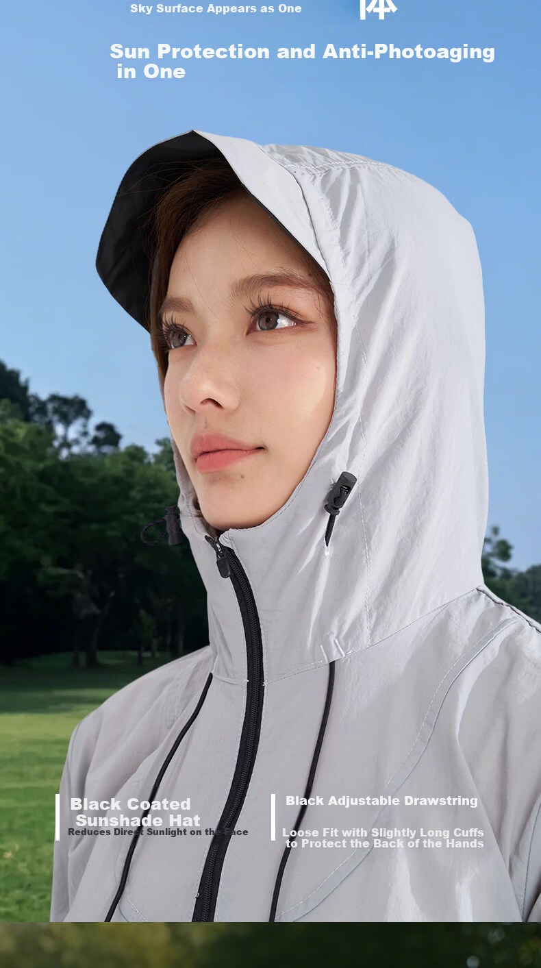 LangSha Women's Summer Ice Silk Cooling Sunscreen UV Protection Ultra-Light Breathable Quick-Dry Outdoor Cycling Skin Jacket 4