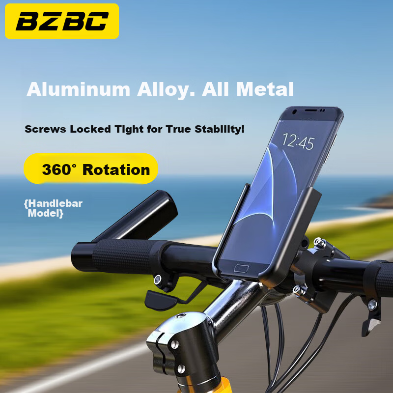 BZBC Aluminum Alloy Phone Holder for Electric Motorcycle, Electric Bicycle, Delivery Rider Shockproof Navigation Mount, Mountain Bike and Road Bike Handlebar Phone Mount