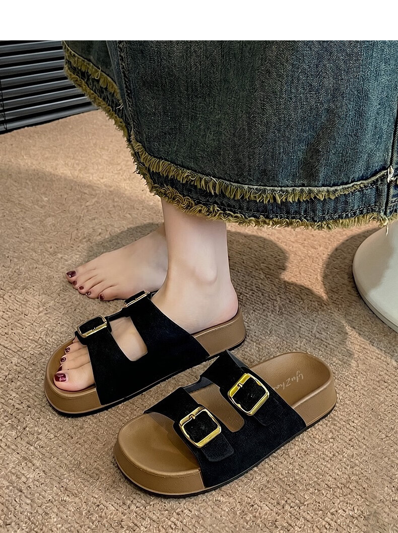 YUZHAOLIN Women's Birkenstock Style Summer Fashion Fairy Casual Thick Sole Slide Sandals 8