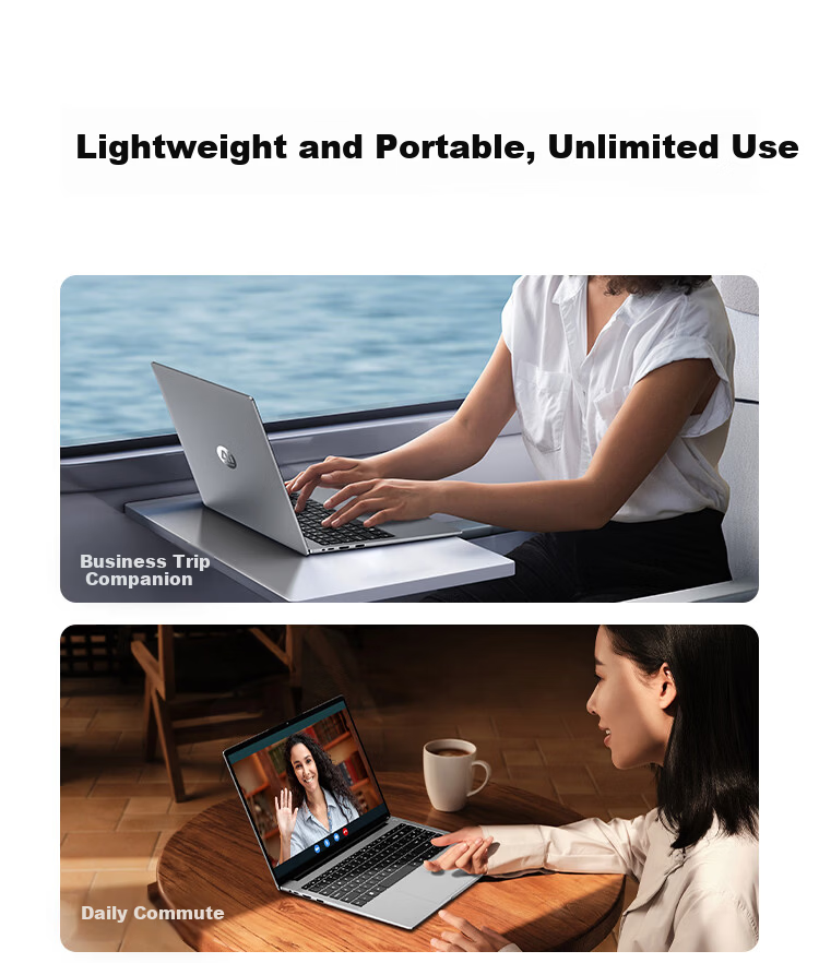 AIERXUAN AI Laptop Lightweight 2026 New 14-inch Business Office Student Online Course Notebook Core i3 Silver 16GB RAM + 512GB SSD 10