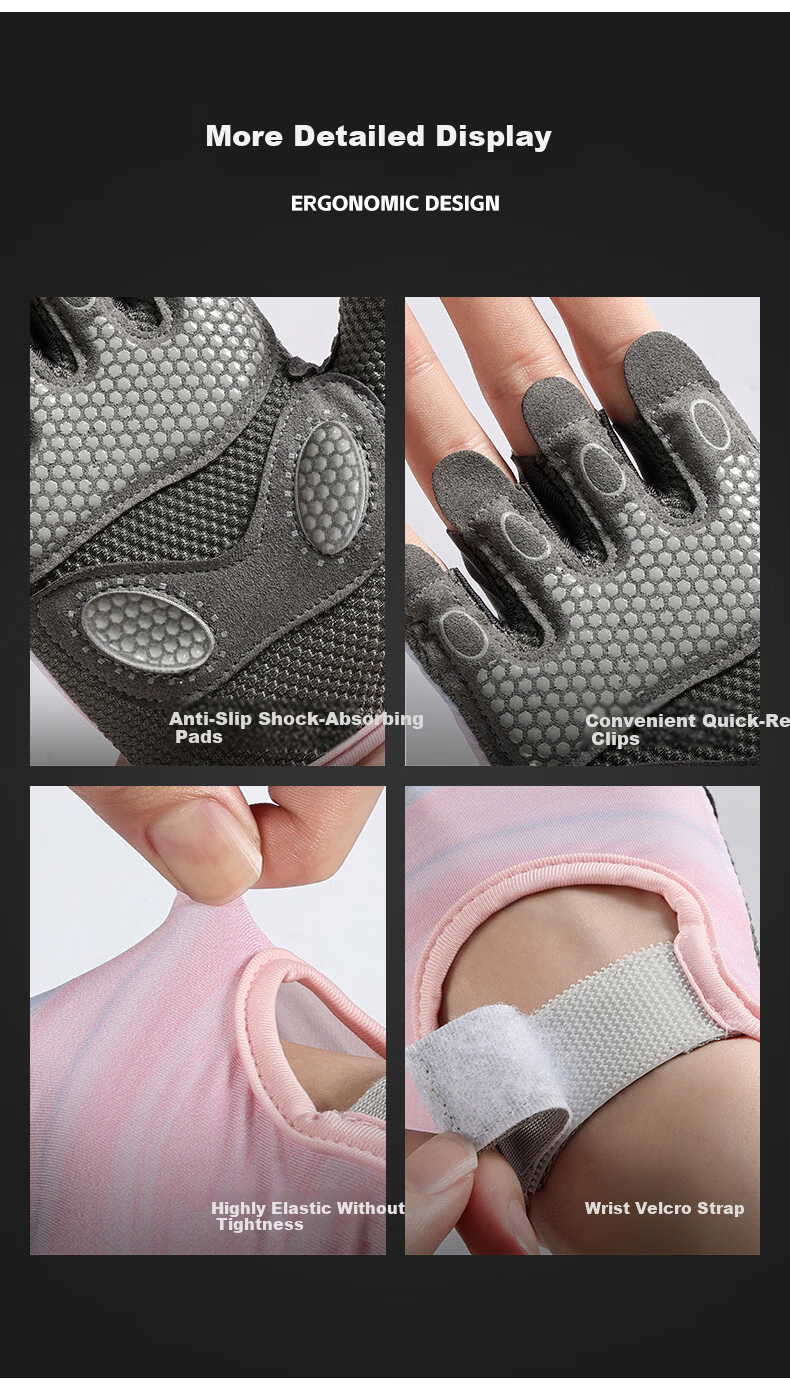 40,000km Cycling Half-Finger Gloves Outdoor Fitness Non-Slip Breathable Shock-Absorbing Wear-Resistant Thin Half-Finger Anti-Blister Gloves Size S 5