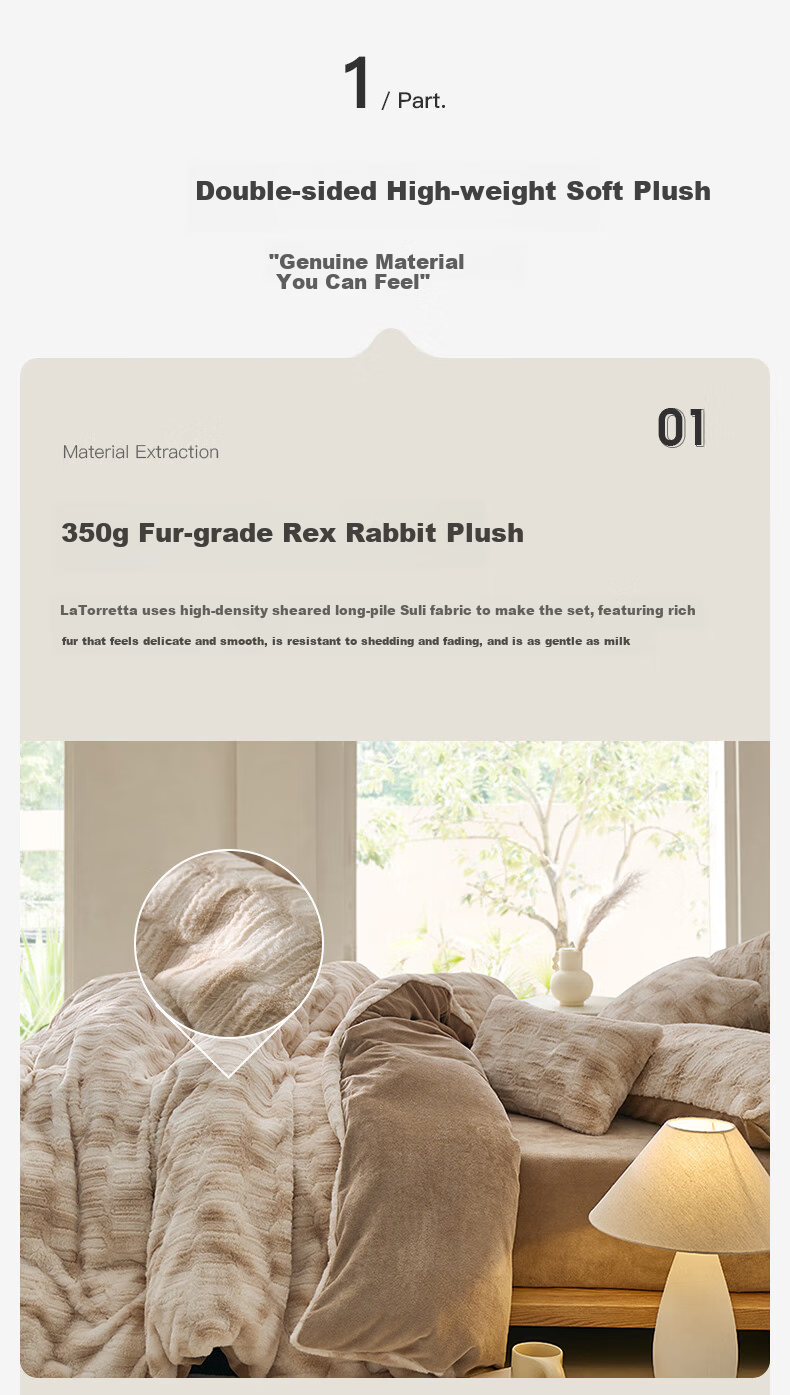 La Torretta High-Weight Milk Velvet Squirrel Fur Bedding Set, Winter Thickened Flannel Duvet Cover And Bed Sheet, Standard Size 1.8 2