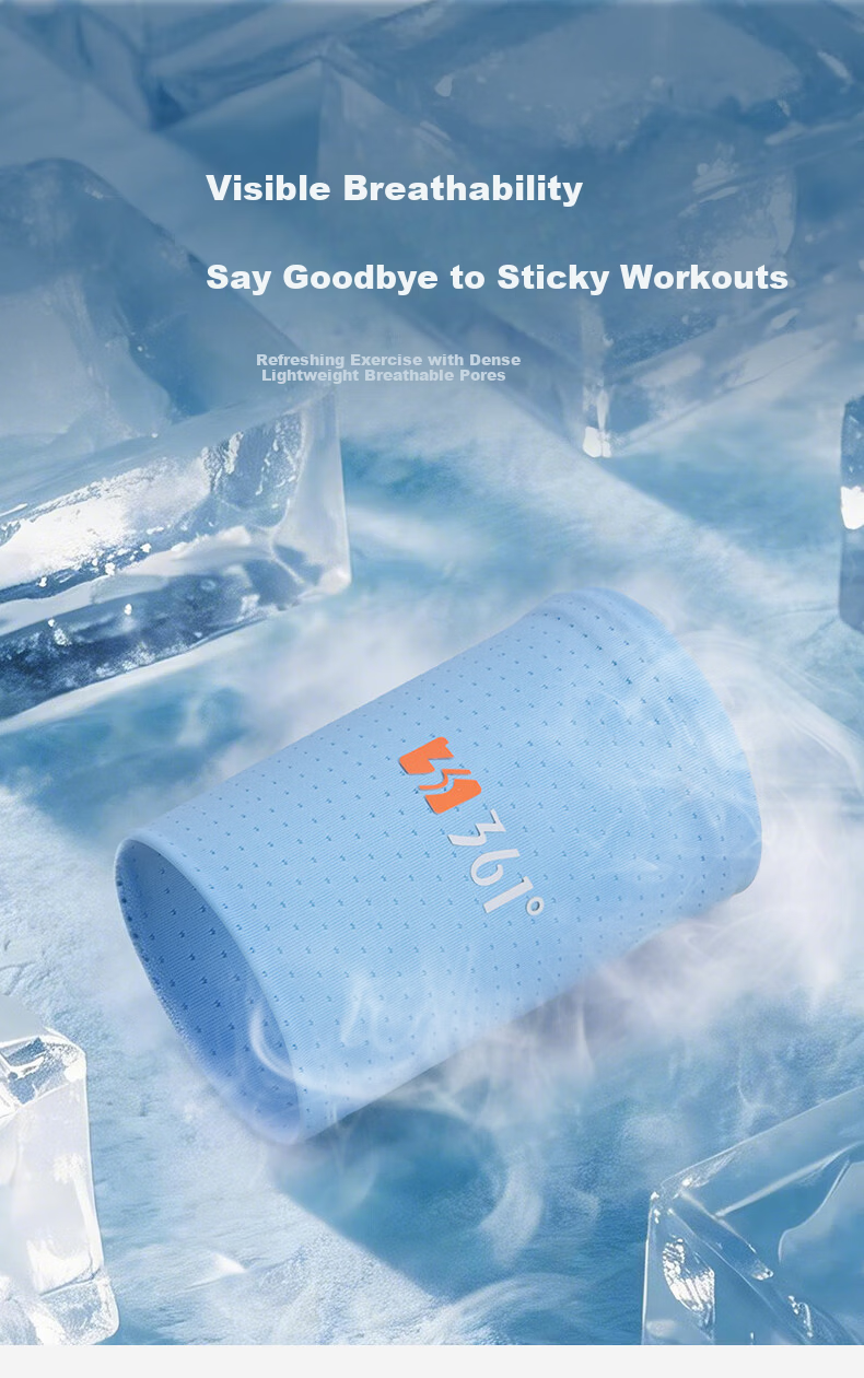 361° Wrist Support Ice Silk Sports Fitness Sweat-Absorbing Wristband for Basketball, Tendonitis, Wrist Strain And Sprain Protection, Blue 4