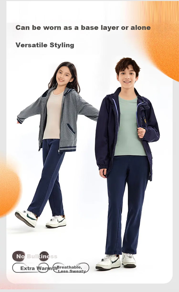 Dingguagua Youth Boys and Girls Thermal Underwear Set Autumn Winter Warm Long Johns for Middle and High School Students 2