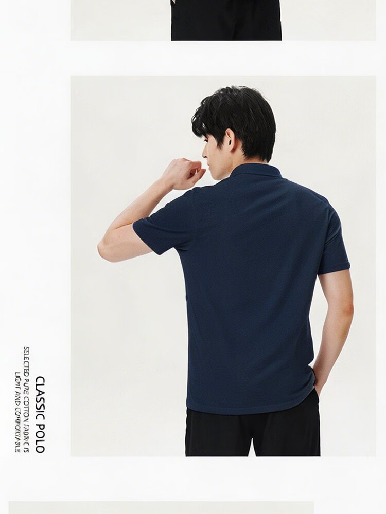 LI-NING Men's Polo Shirt Short Sleeve 2026 Summer New High-End Cotton Breathable T-Shirt Collar Casual Sportswear 9