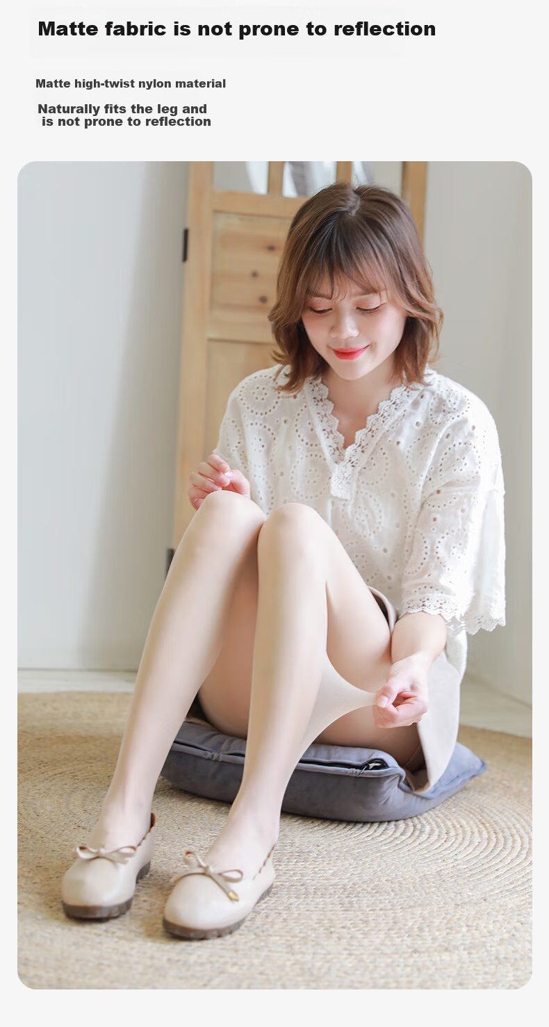 LangSha Thin Silk Stockings Spring and Autumn 7A Antibacterial Anti-Snag Over-the-Knee Long Pantyhose Sexy Nude and Black Tights for Women 6