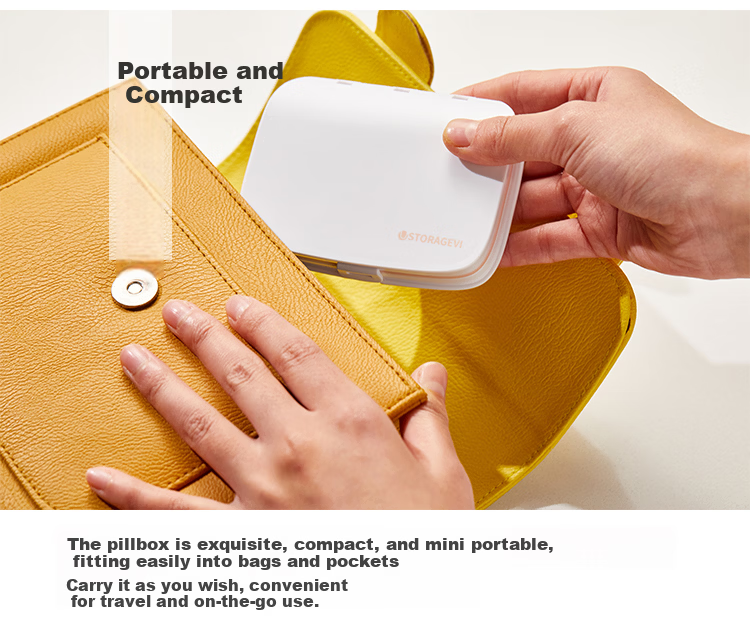 Daisy Leaf Portable Small Pill Box, Daily Light-Proof Pill Organizer, Mini Personal Medicine Storage Container, Moisture-Proof Compartment Box 9