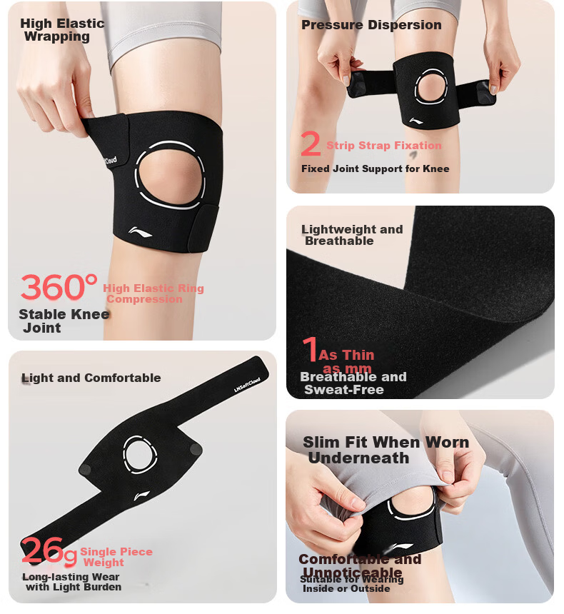 LI-NING Women's Summer Knee Brace for Meniscus Injury, Joint Support for Sports, Hiking, Running, Badminton, Basketball, Patella Knee Sleeve 2
