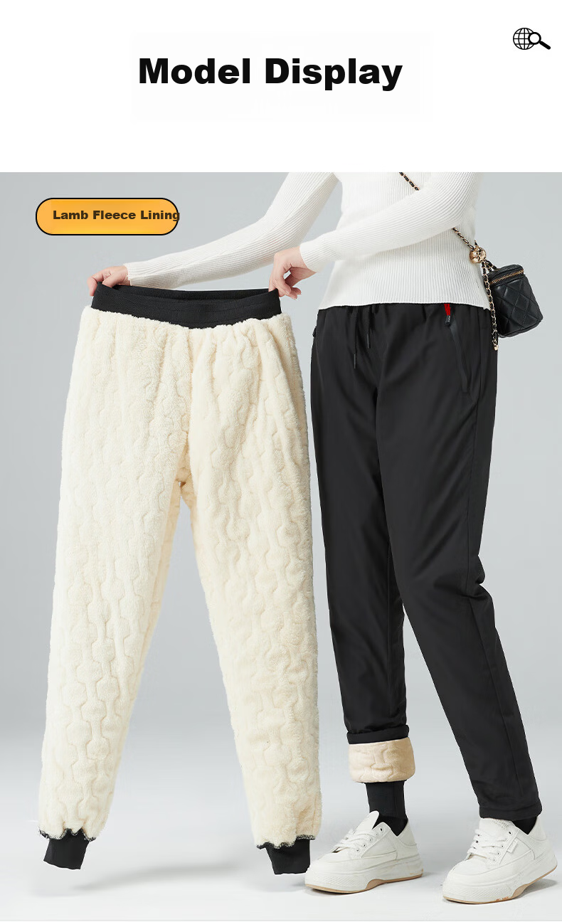 LangSha Women's -30°C Fleece-Lined Lamb Wool Ski Pants Windproof Thick Thermal Snow Pants for Northeast Snow Region 9