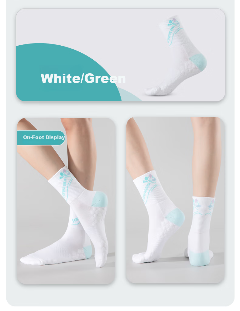 KAWASAKI Women's Featherweight Breathable Sweat-Absorbing Sports Mid Socks, Floral Series C6264 19
