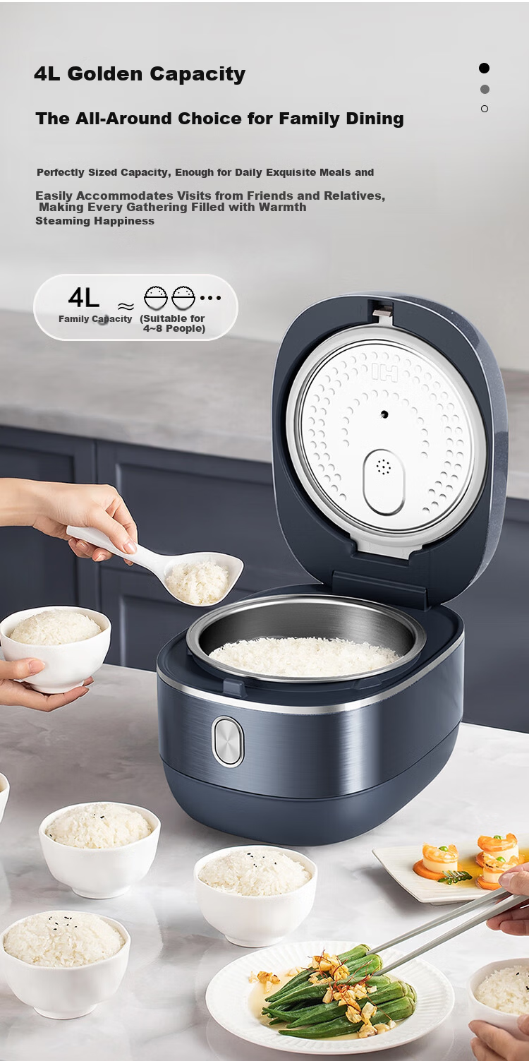 GREE Steel Good 0 Coating Rice Cooker 4-5 People 4L Household 316L Stainless Steel Inner Pot IH Heating First-Level Energy Efficiency Rice Cooking Porridge Steaming Integrated Non-Coating 4021C 13