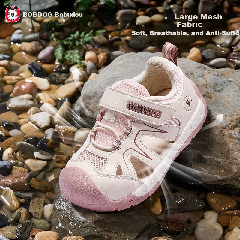BOBDOG Toddler Baby Walking Sandals 26 Summer New Boys and Girls Children's Hollow Breathable Functional Shoes White Pink 21