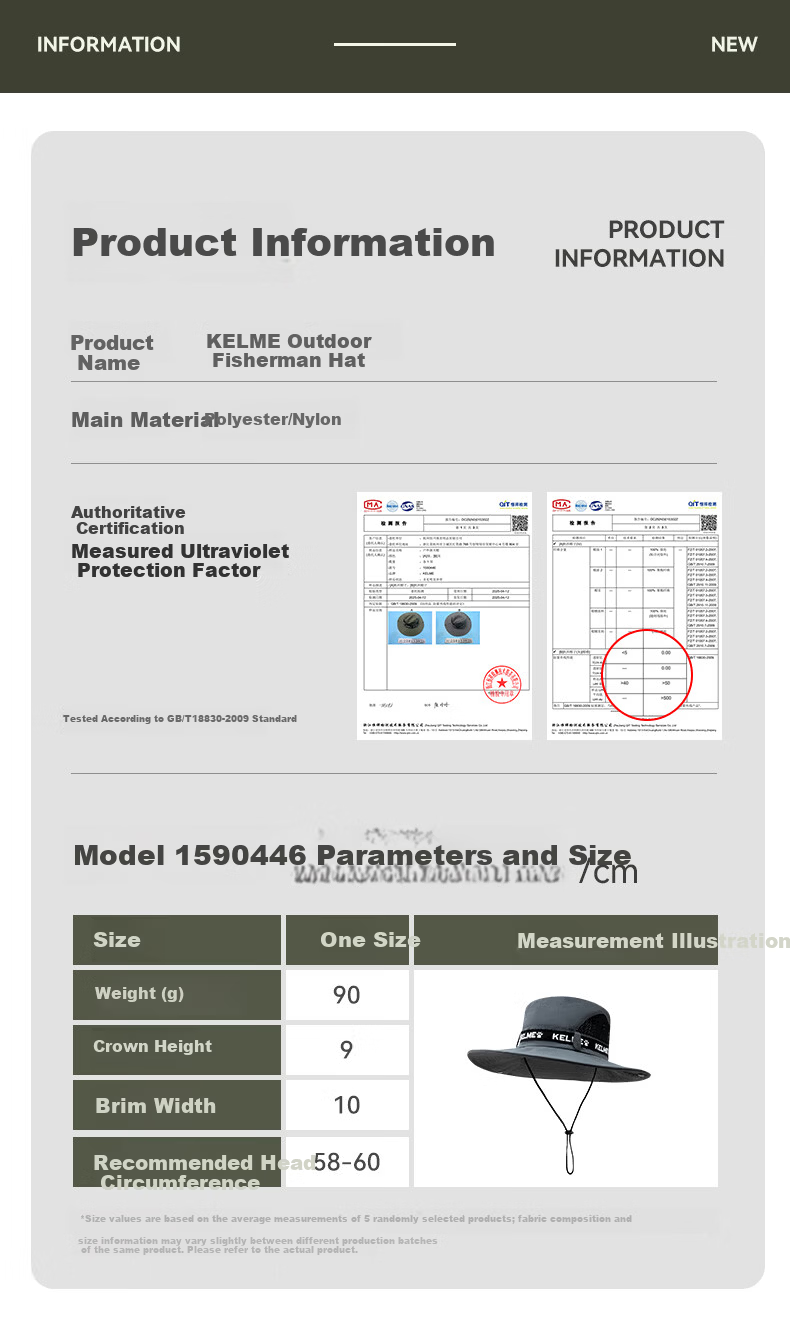 KELME Unisex Summer Outdoor Sun Protection Wide Brim UV Protection Breathable Fisherman Hat for Hiking and Fishing 13